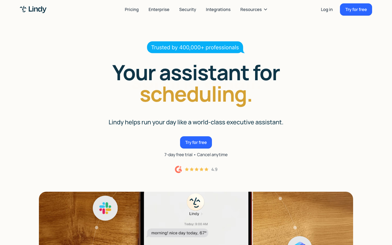 Lindy AI agent builder homepage
